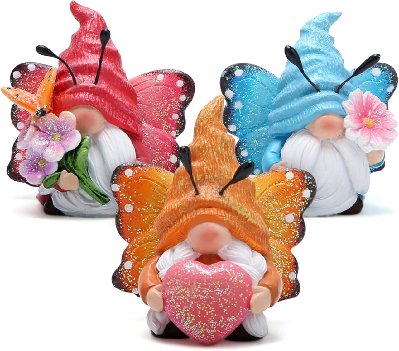 Spring Butterfly Gnomes Decorations Indoor Home Decor Scandinavian Tomte Elf Decor Gifts 3pcs Summer Resin Butterfly Elf Dwarf Kitchen Tiered Tray Decor